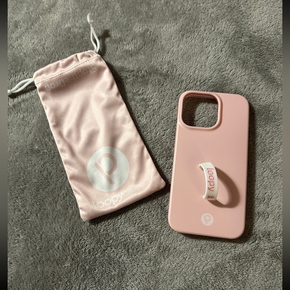 Loopy case pink ribbon w bag iPhone 14 Pro Max